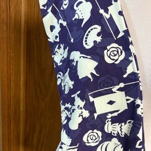 LuLaRoe Navy and White Storybook Character Print Leggings